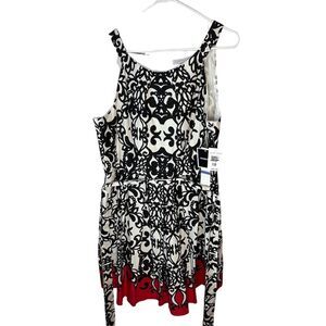 Madison Leigh Women's Size 18 Geometric Fit-and-Flare Knee Length Dress